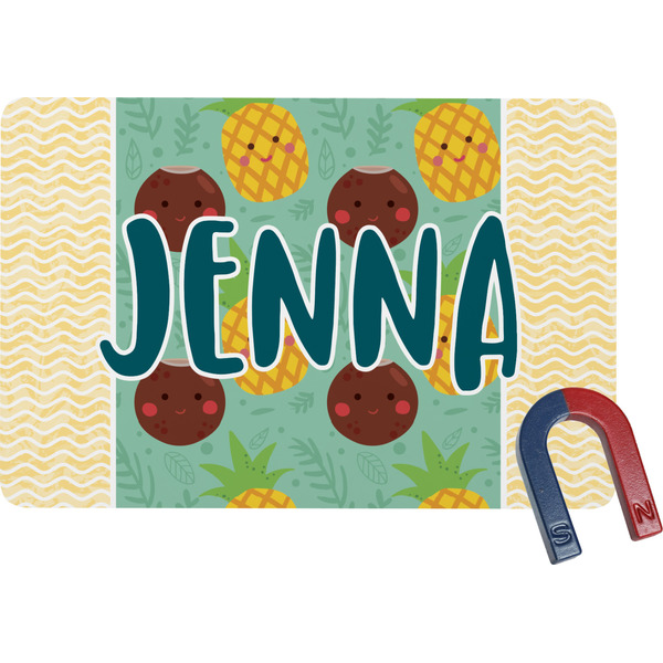 Custom Pineapples and Coconuts Rectangular Fridge Magnet (Personalized)