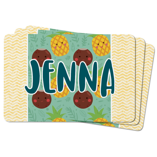 Pineapples and Coconuts Rectangular Fridge Magnet - THREE