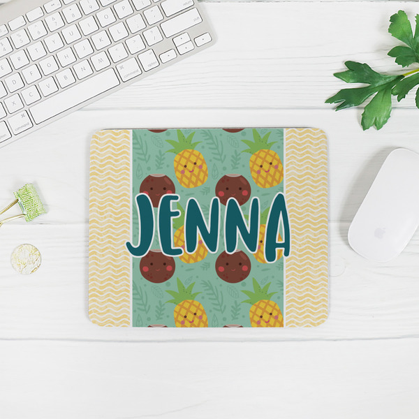 Pineapples and Coconuts Rectangular Mouse Pad - LIFESTYLE 2