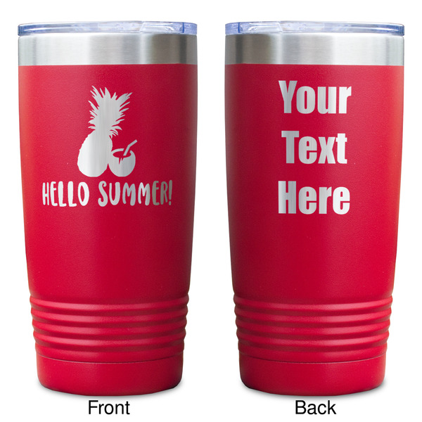Pineapples and Coconuts Red Polar Camel Tumbler - 20oz - Double Sided - Approval