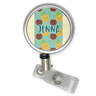 Pineapples and Coconuts Retractable Badge Reel (Personalized)