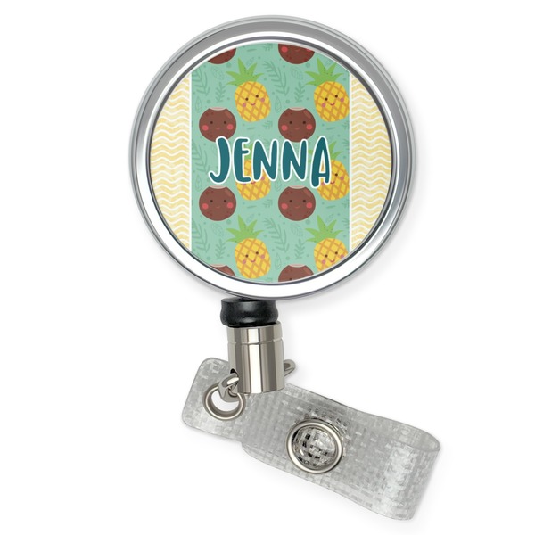 Custom Pineapples and Coconuts Retractable Badge Reel (Personalized)