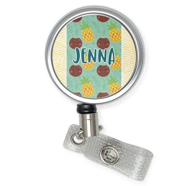 Custom Pineapples and Coconuts Retractable Badge Reel (Personalized)