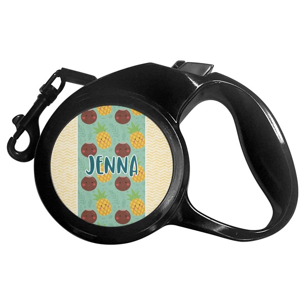 Custom Pineapples and Coconuts Retractable Dog Leash - Small (Personalized)