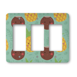 Pineapples and Coconuts Rocker Style Light Switch Cover - Three Switch