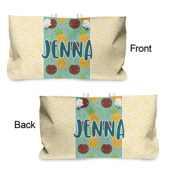 Pineapples and Coconuts Large Rope Tote - From & Back View