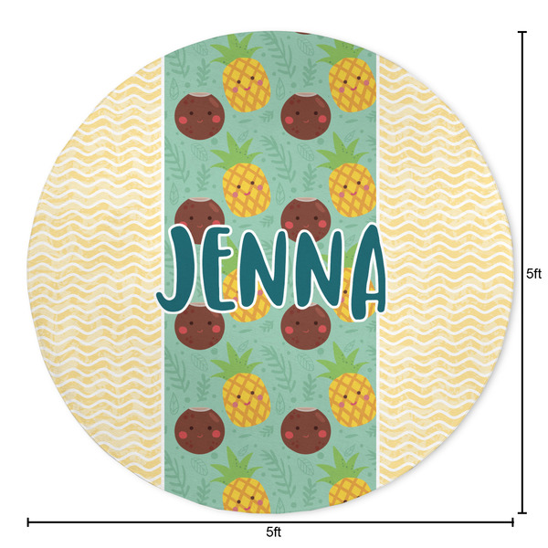 Pineapples and Coconuts Round Area Rug - Size