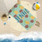 Pineapples and Coconuts Round Beach Towel Lifestyle