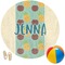 Pineapples and Coconuts Round Beach Towel (Personalized)