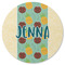 Pineapples and Coconuts Round Rubber Backed Coaster (Personalized)