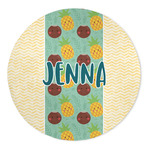 Pineapples and Coconuts 5' Round Indoor Area Rug (Personalized)