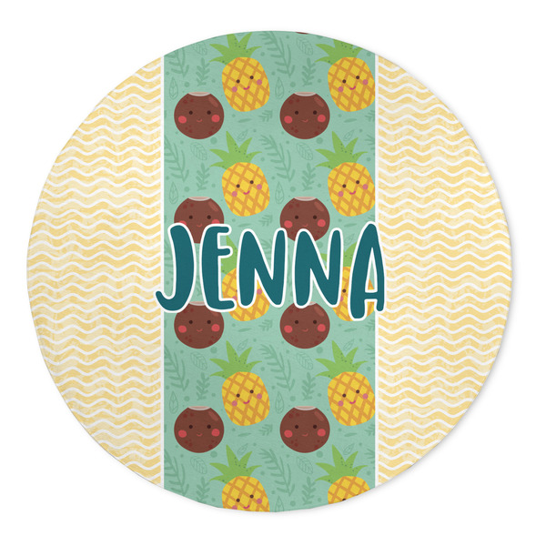 Custom Pineapples and Coconuts 5' Round Indoor Area Rug (Personalized)