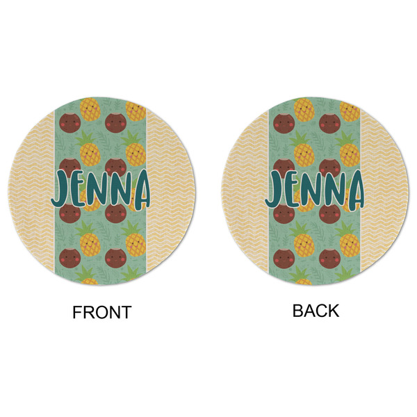 Pineapples and Coconuts Round Linen Placemats - APPROVAL (double sided)