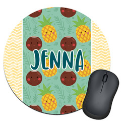 Pineapples and Coconuts Round Mouse Pad (Personalized)