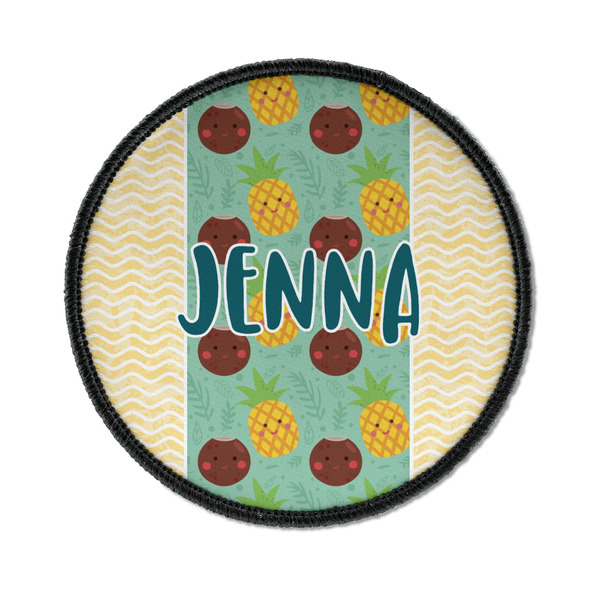Custom Pineapples and Coconuts Iron On Round Patch w/ Name or Text