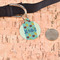 Pineapples and Coconuts Round Pet ID Tag - Large - In Context