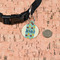 Pineapples and Coconuts Round Pet ID Tag - Small - In Context