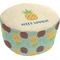 Pineapples and Coconuts Round Pouf Ottoman (Bottom)