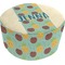 Pineapples and Coconuts Round Pouf Ottoman (Top)