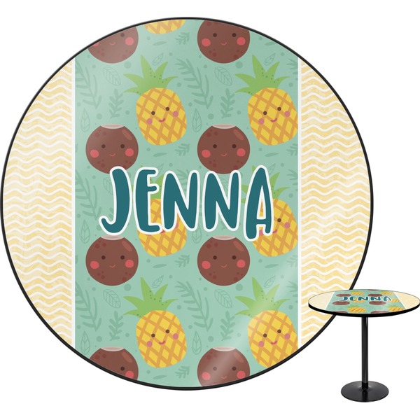 Custom Pineapples and Coconuts Round Table - 30" (Personalized)