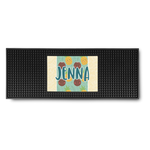 Custom Pineapples and Coconuts Rubber Bar Mat (Personalized)