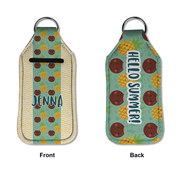 Pineapples and Coconuts Sanitizer Holder Keychain - Large APPROVAL (Flat)