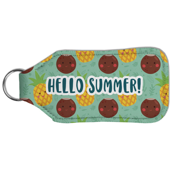 Pineapples and Coconuts Sanitizer Holder Keychain - Large (Back)