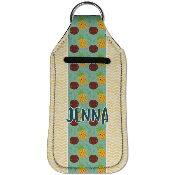Pineapples and Coconuts Sanitizer Holder Keychain - Large (Front)