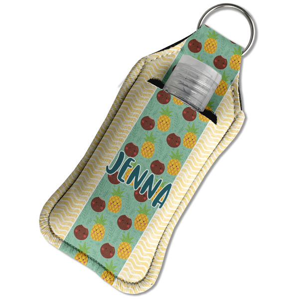 Pineapples and Coconuts Sanitizer Holder Keychain - Large in Case