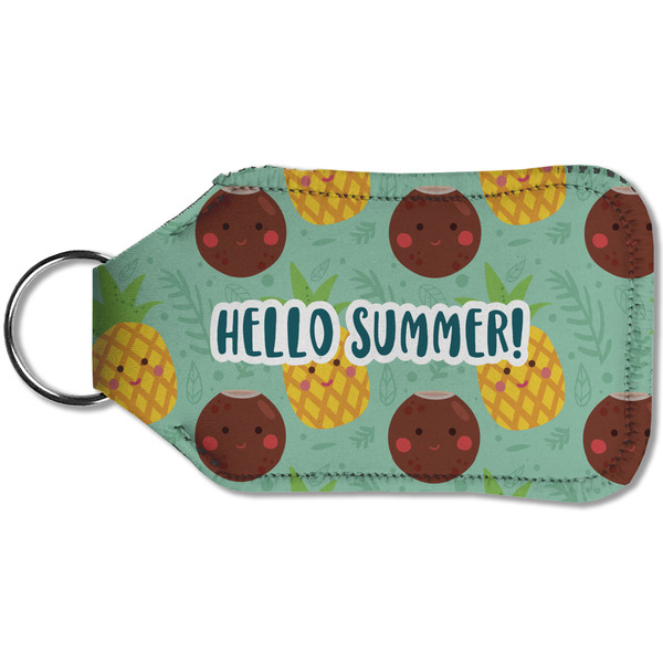 Pineapples and Coconuts Sanitizer Holder Keychain - Small (Back)