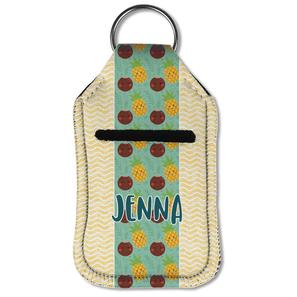 Pineapples and Coconuts Sanitizer Holder Keychain - Small (Front Flat)