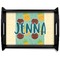 Pineapples and Coconuts Black Wooden Tray - Large (Personalized)