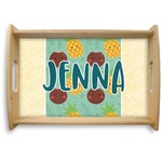 Pineapples and Coconuts Natural Wooden Tray - Small (Personalized)