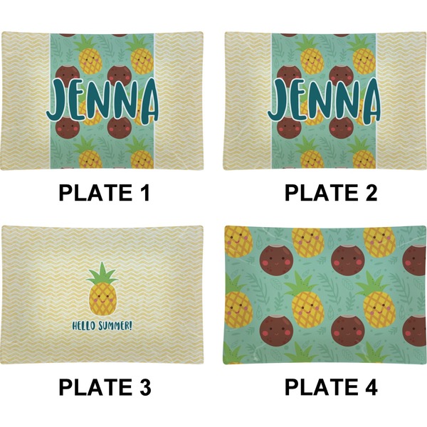 Pineapples and Coconuts Set of Rectangular Appetizer / Dessert Plates (Approval)