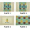 Pineapples and Coconuts Set of Rectangular Appetizer / Dessert Plates (Approval)