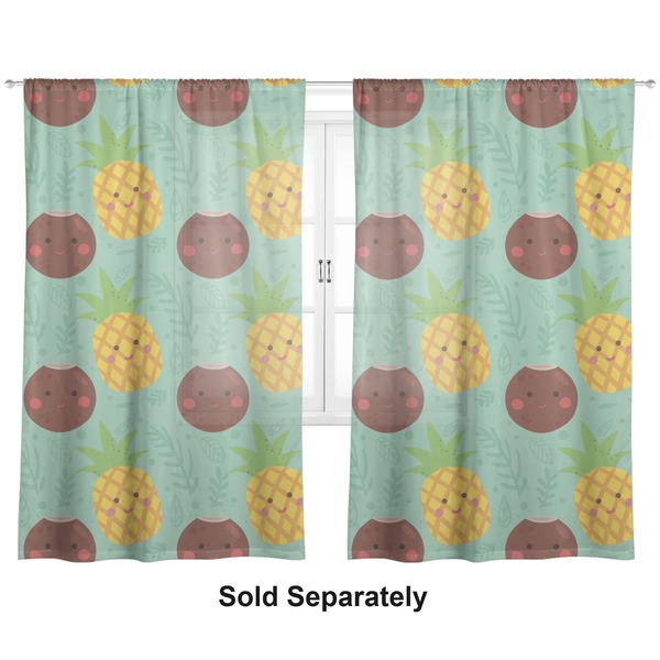 Pineapples and Coconuts Sheer Curtains