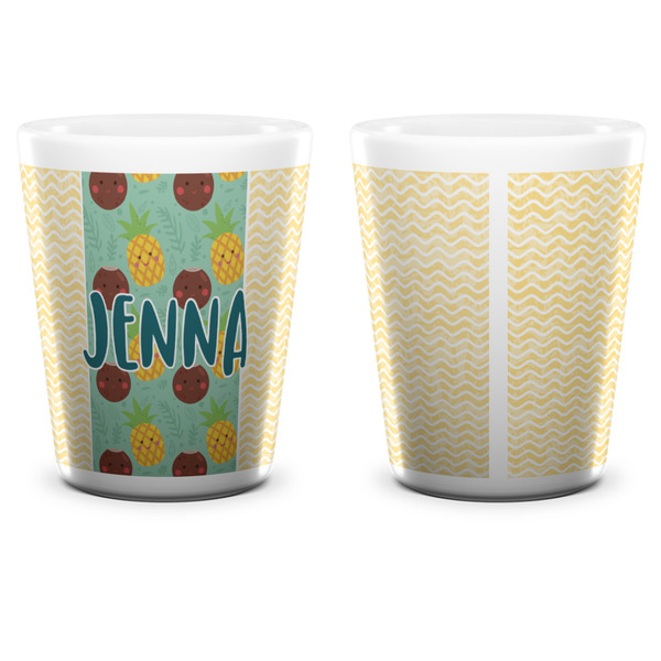 Pineapples and Coconuts Shot Glass - White - APPROVAL