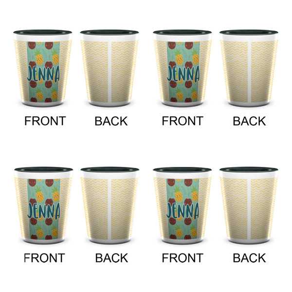 Pineapples and Coconuts Shot Glassess - Two Tone - Set of 4 - APPROVAL