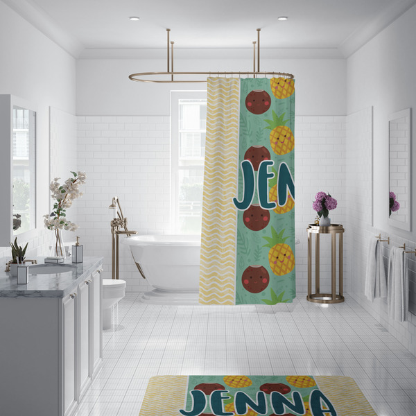 Pineapples and Coconuts Shower Curtain - Custom Size