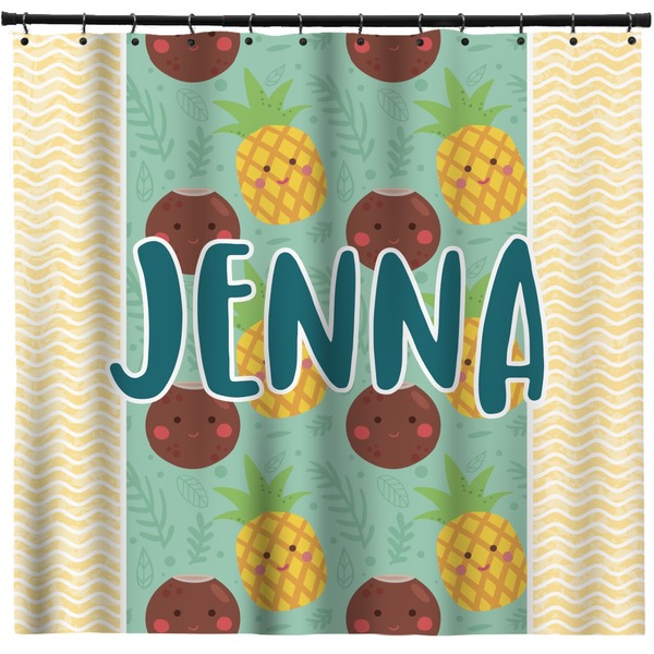Custom Pineapples and Coconuts Shower Curtain - 71" x 74" (Personalized)