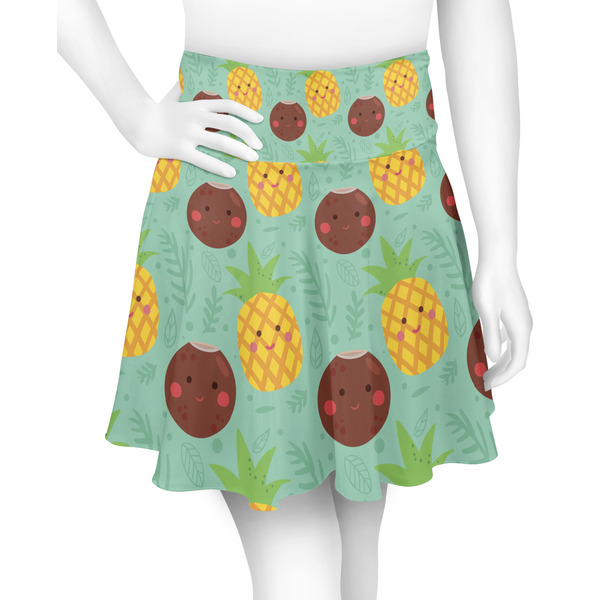 Custom Pineapples and Coconuts Skater Skirt - 2X Large