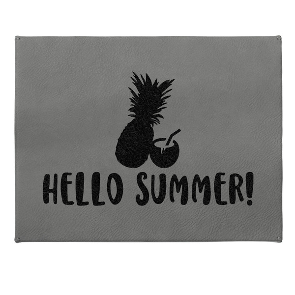 Pineapples and Coconuts Small Engraved Gift Box with Leather Lid - Approval