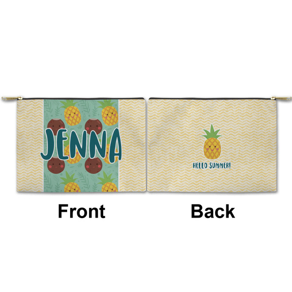 Pineapples and Coconuts Small Zipper Pouch Approval (Front and Back)
