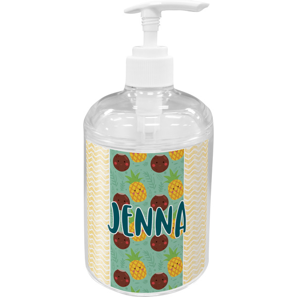 Custom Pineapples and Coconuts Acrylic Soap & Lotion Bottle (Personalized)
