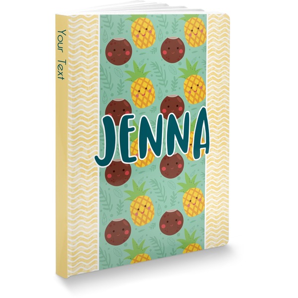 Custom Pineapples and Coconuts Softbound Notebook - 5.75" x 8" (Personalized)