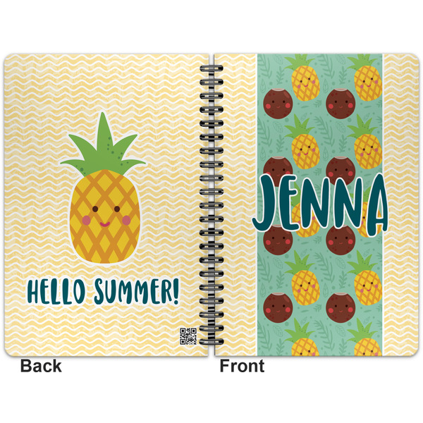 Pineapples and Coconuts Spiral Journal 7 x 10 - Apvl