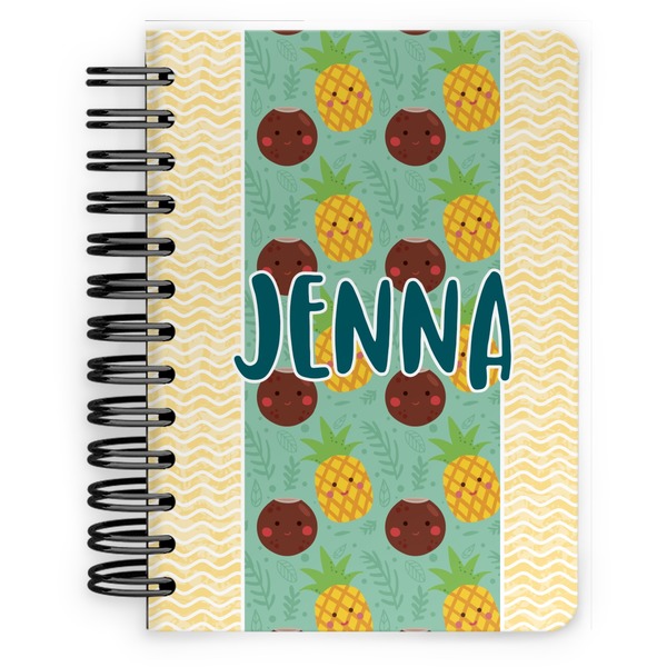 Custom Pineapples and Coconuts Spiral Notebook - 5x7 w/ Name or Text