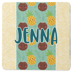 Pineapples and Coconuts Square Rubber Backed Coaster (Personalized)
