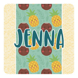 Pineapples and Coconuts Square Decal - Large (Personalized)