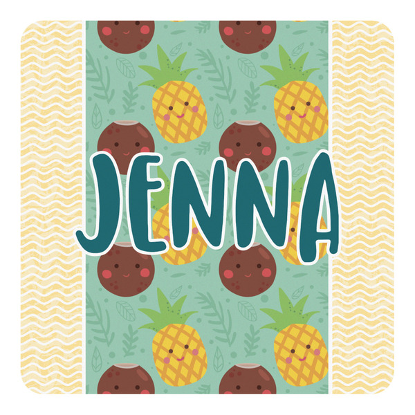 Custom Pineapples and Coconuts Square Decal - Medium (Personalized)